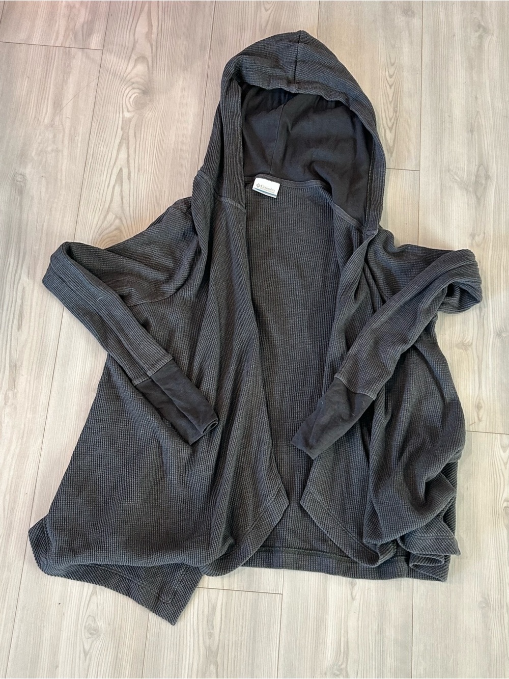 Columbia Dark Charcoal Hooded Open-Front Cardigan